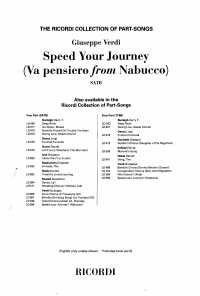 Speed Your Journey (va Pensiero) Verdi Satb Sheet Music Songbook