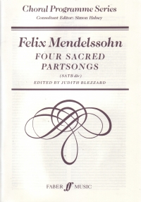 Mendelssohn Four Sacred Partsongs Satb Sheet Music Songbook