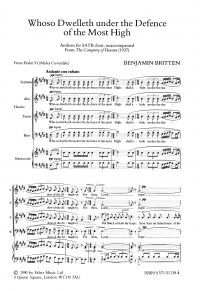 Who So Dwelleth Under The Defence Most High Satb Sheet Music Songbook