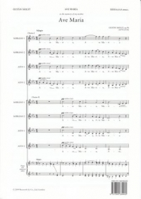Ave Maria Holst Op9b Ssaa/ssaa Sheet Music Songbook