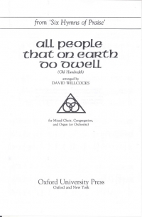 All People That On Earth Do Dwell Willcocks Sheet Music Songbook