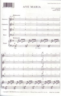 Ave Maria Bach/gounod (shelley) Sheet Music Songbook