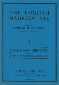Gibbons Madrigals & Motets For 5 Parts Sheet Music Songbook