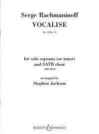 Vocalise Rachmaninoff Soprano/tenor/satb Chorus Sheet Music Songbook
