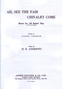 Ah See The Fair Chivalry Andrews Ssaattbb Sheet Music Songbook