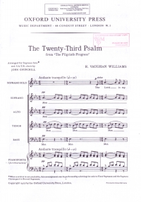 23rd Psalm Anthem Vaughan Williams Satb Sheet Music Songbook