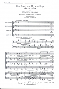 How Lovely Are Thy Dwellings Brahms Ssaa Sheet Music Songbook