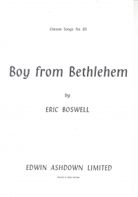 Boy From Bethlehem Unison Boswell Sheet Music Songbook