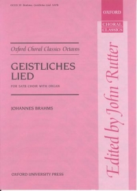 Brahms Geistliches Lied Satb & Organ (or Piano) Sheet Music Songbook