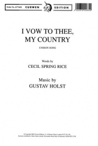 I Vow To Thee My Country Holst Unison Sheet Music Songbook