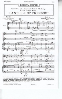 Choral Finale Canticle Of Freedom Copland Satb Sheet Music Songbook
