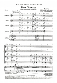 Deo Gracias Satb Britten Sheet Music Songbook