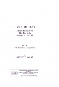 Hymn To Vena Holst Ssaa Sheet Music Songbook