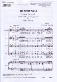 Harvest Song Satb Brahms Sheet Music Songbook