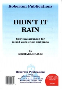 Didnt It Rain Neaum Satb/piano Sheet Music Songbook