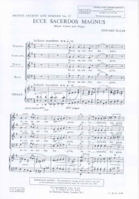 Ecce Sacerdos Magnus Satb Elgar Sheet Music Songbook