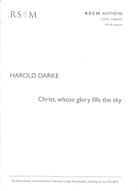 Christ Whose Glory Fills The Sky Darke Satb/keyboa Sheet Music Songbook