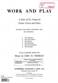 Work & Play Thiman Suite Of 6 Songs Unison Sheet Music Songbook