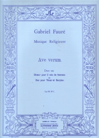 Ave Verum Corpus Faure Op65/1 Sa Sheet Music Songbook