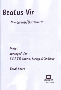 Beatus Vir Monteverdi Butterworth Ssatb Sheet Music Songbook