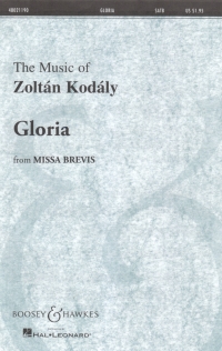 Gloria From Missa Brevis Kodaly Satb & Organ Sheet Music Songbook