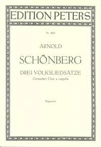 3 Folksong Settings German Satb Schoenberg Sheet Music Songbook