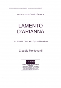 Lamento Darianna Vocal Score Ssatb Monteverdi Sheet Music Songbook