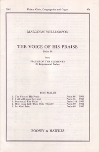 Voice Of His Praise Williamson Choir Unisono & Org Sheet Music Songbook