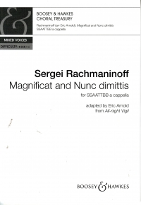 Magnificat & Nunc Dimittis Rachmaninoff Ssaattbb Sheet Music Songbook