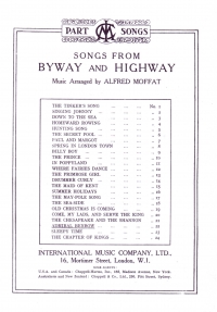 Admiral Benbow Moffat Unison Sheet Music Songbook