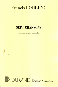 7 Chansons Poulenc Satb A Cappella Sheet Music Songbook