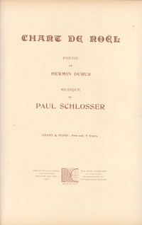 Chant De Noel Schlosser 1- Or 2-part Choir Sheet Music Songbook