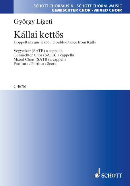 Kallai Kettos (choral Score) Satb Ligeti Min 20 Sheet Music Songbook