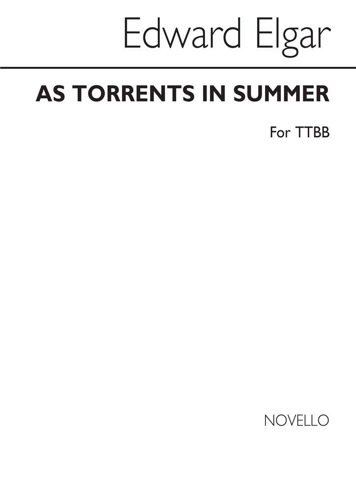 As Torrents In Summer Elgar Ttbb Sheet Music Songbook
