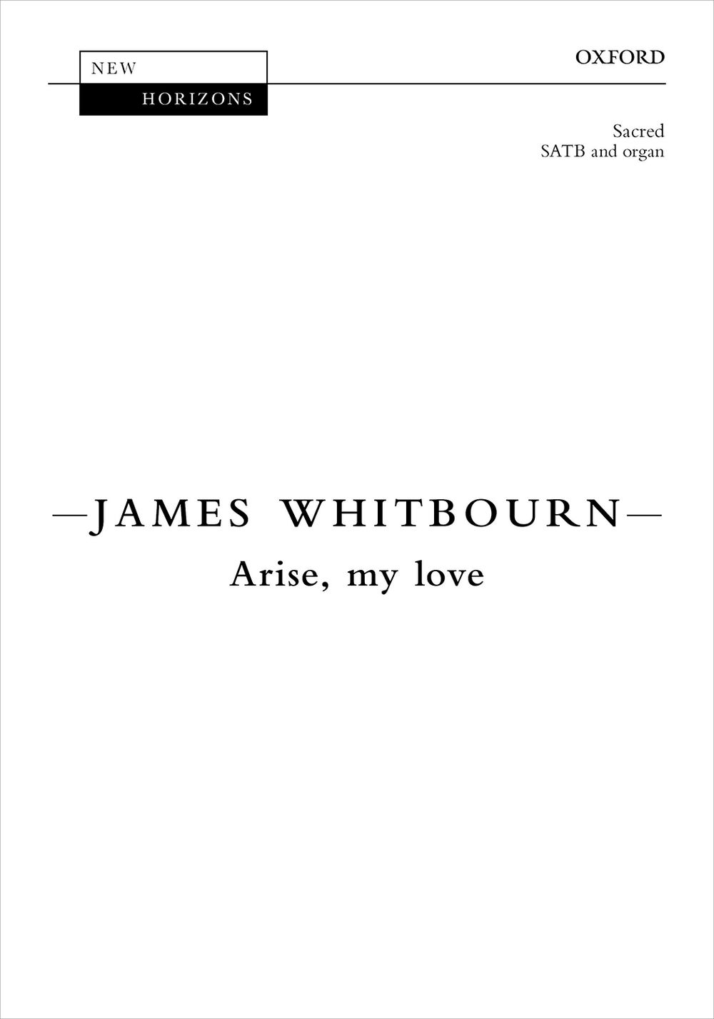 Arise My Love Whitbourn Ssatb Sheet Music Songbook