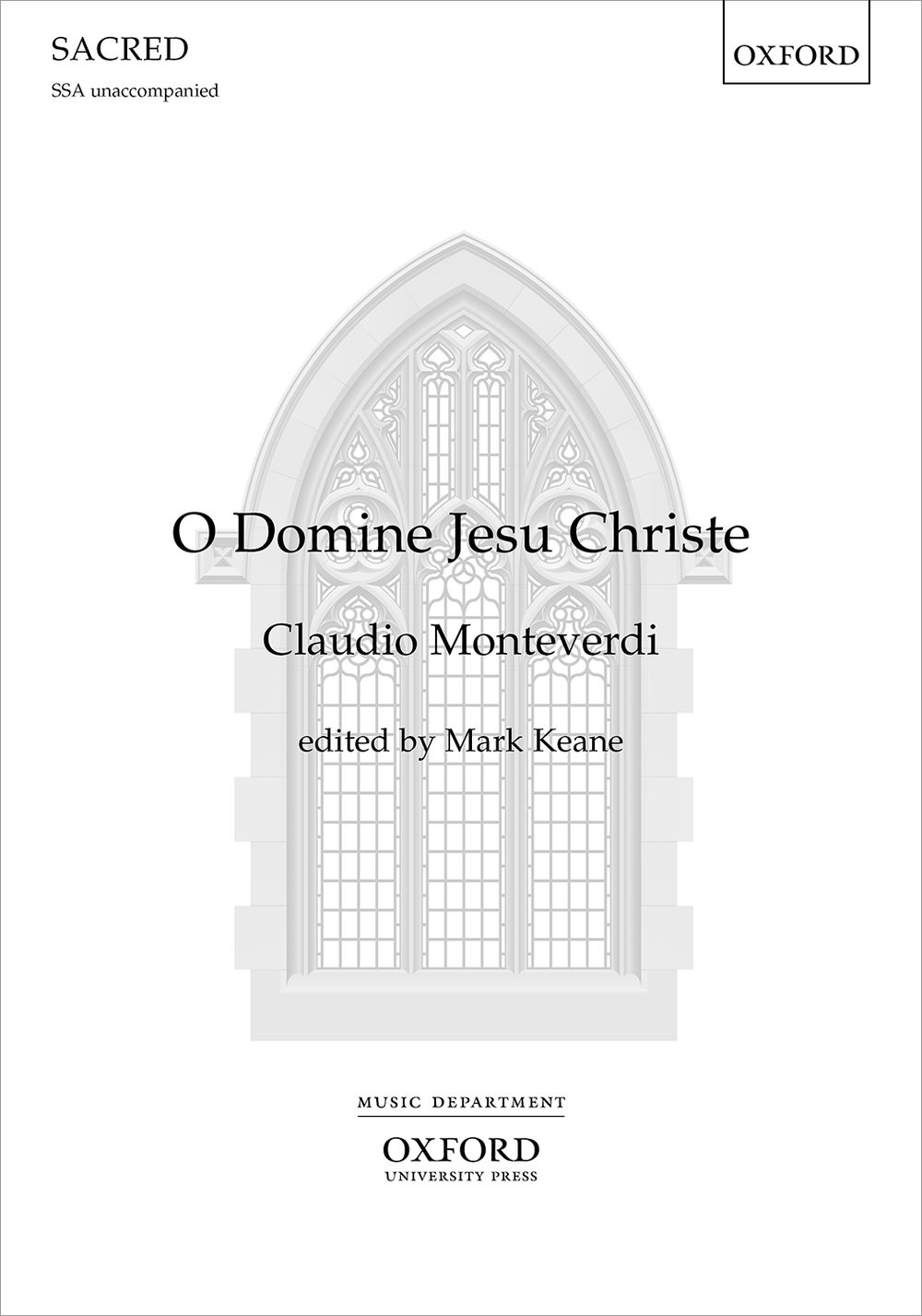 O Domine Jesu Christe Monteverdi Ssa Sheet Music Songbook