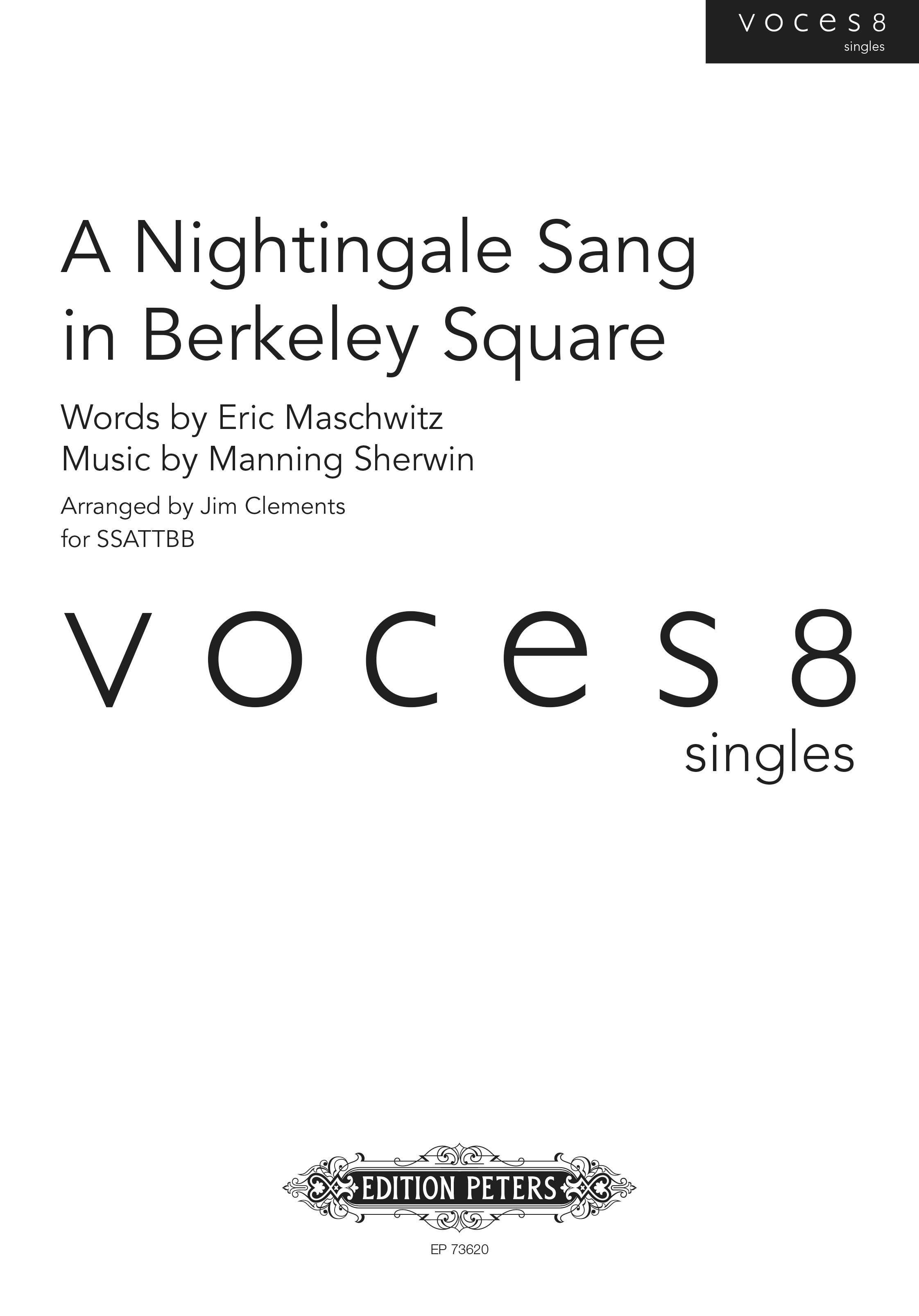 A Nightingale Sang In Berkeley Square Ssaattbb Sheet Music Songbook