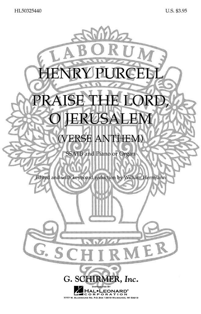 Praise The Lord, O Jerusalem Purcell Ssatb Sheet Music Songbook