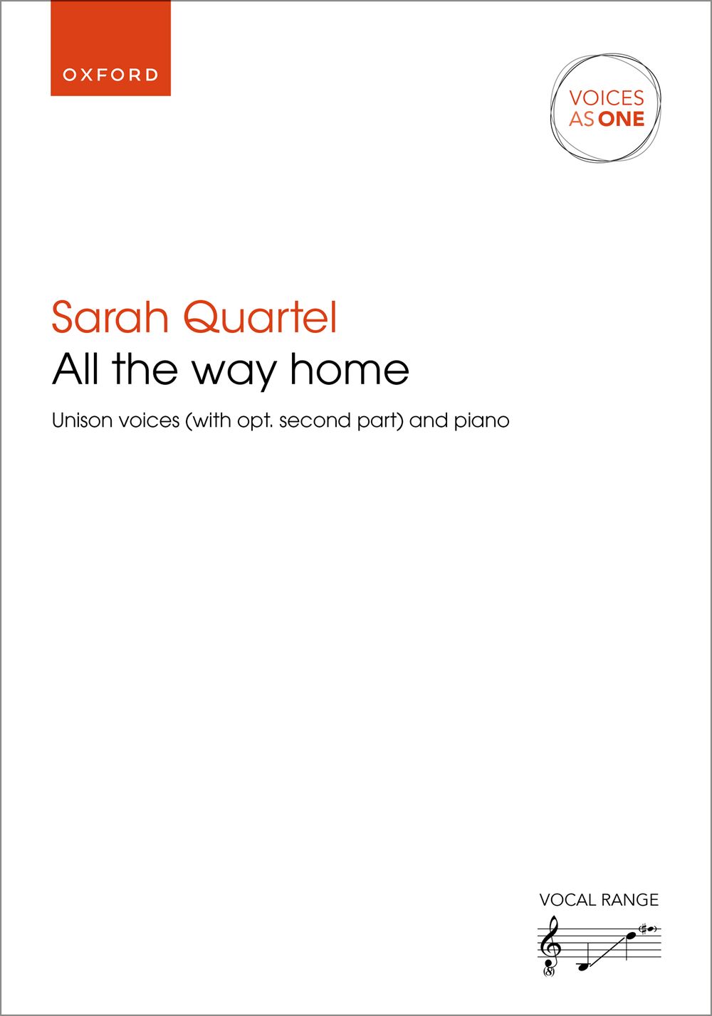 All The Way Home Quartel Unison Voices Sheet Music Songbook
