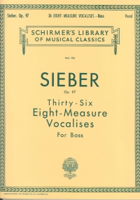 Sieber 36 Eight Measure Vocalises Op97 Bass Sheet Music Songbook