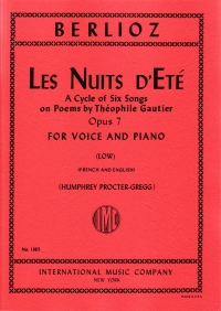 Berlioz Les Nuits Dete Op7 Low Voice Sheet Music Songbook