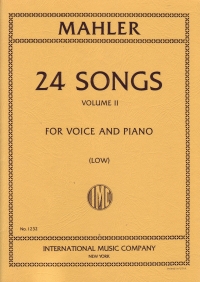 Mahler 24 Songs Vol 2 Low Sheet Music Songbook
