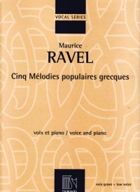 Ravel 5 Melodies Populaires Grecques Low Voice Sheet Music Songbook
