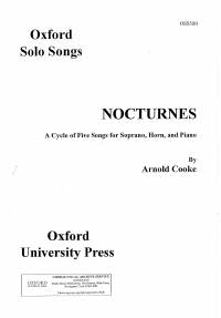 Cooke Nocturnes (5 Songs) Soprano/horn/piano Sheet Music Songbook