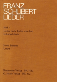 Schubert Lieder 7 Schubert-kreis High Sheet Music Songbook