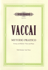 Vaccai Practical Method Low Sheet Music Songbook
