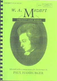 Mozart Songs (21) Hamburger Sheet Music Songbook
