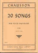 Chausson 20 Songs Low Voice Kagen Sheet Music Songbook
