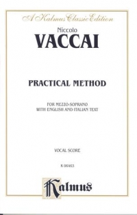 Vaccai Practical Method Mezzo Soprano Sheet Music Songbook