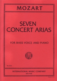 Mozart Concert Arias (7) Bass Voice & Piano Sheet Music Songbook